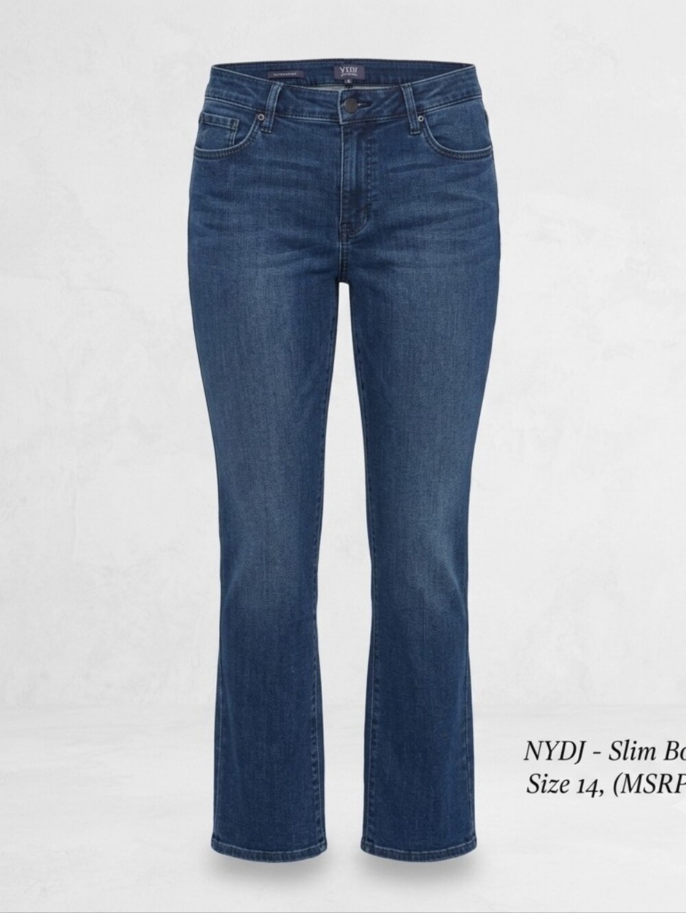 NYDJ Slim Bootcut Jeans Dark Wash Size 14 Lift Tuck